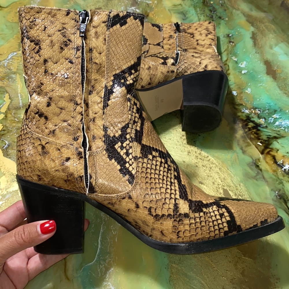 Zara Snake Embossed Booties - Picture 6 of 13